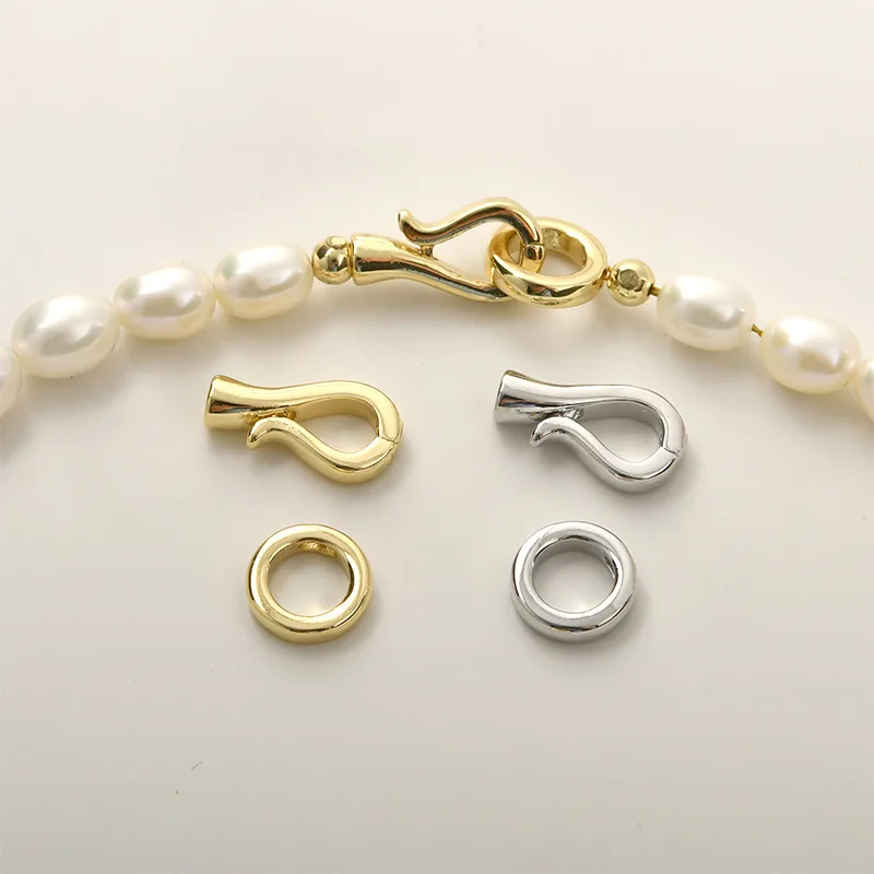 Copper-plated 14k Real Gold Color Fish Hook-shaped Ring Pearl Buckle DIY Handmade Beaded Bracelet Necklace Connecting Buckle
Copper-plated 14k Real Gold Color Fish Hook-shaped Ring Pearl Buckle DIY Handmade Beaded Bracelet Necklace Connecting Buckle
