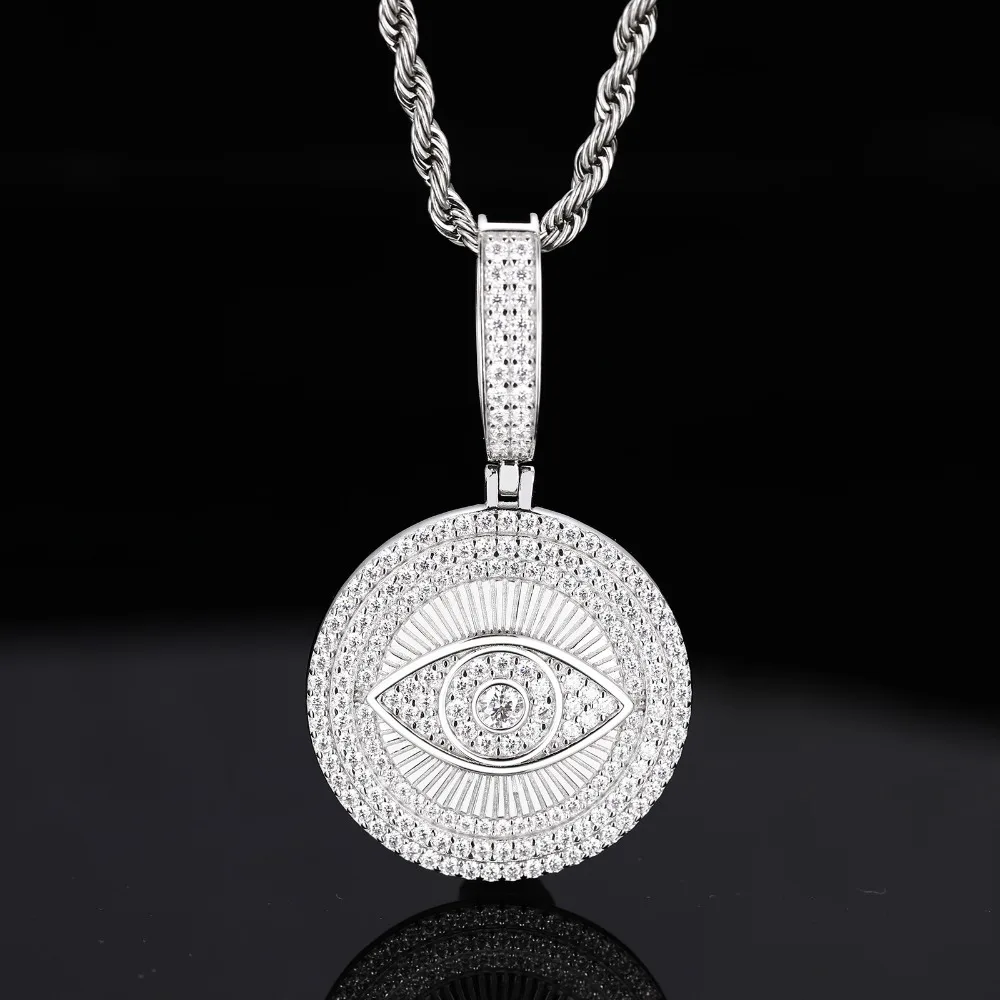 925 Silver Evil Eye Moissanite Pendant Hiphop Rock Men Jewelry D Color Mosan Diamond Religiou Pendant Pass Tester with Gra
925 Silver Evil Eye Moissanite Pendant Hiphop Rock Men Jewelry D Color Mosan Diamond Religiou Pendant Pass Tester with Gra