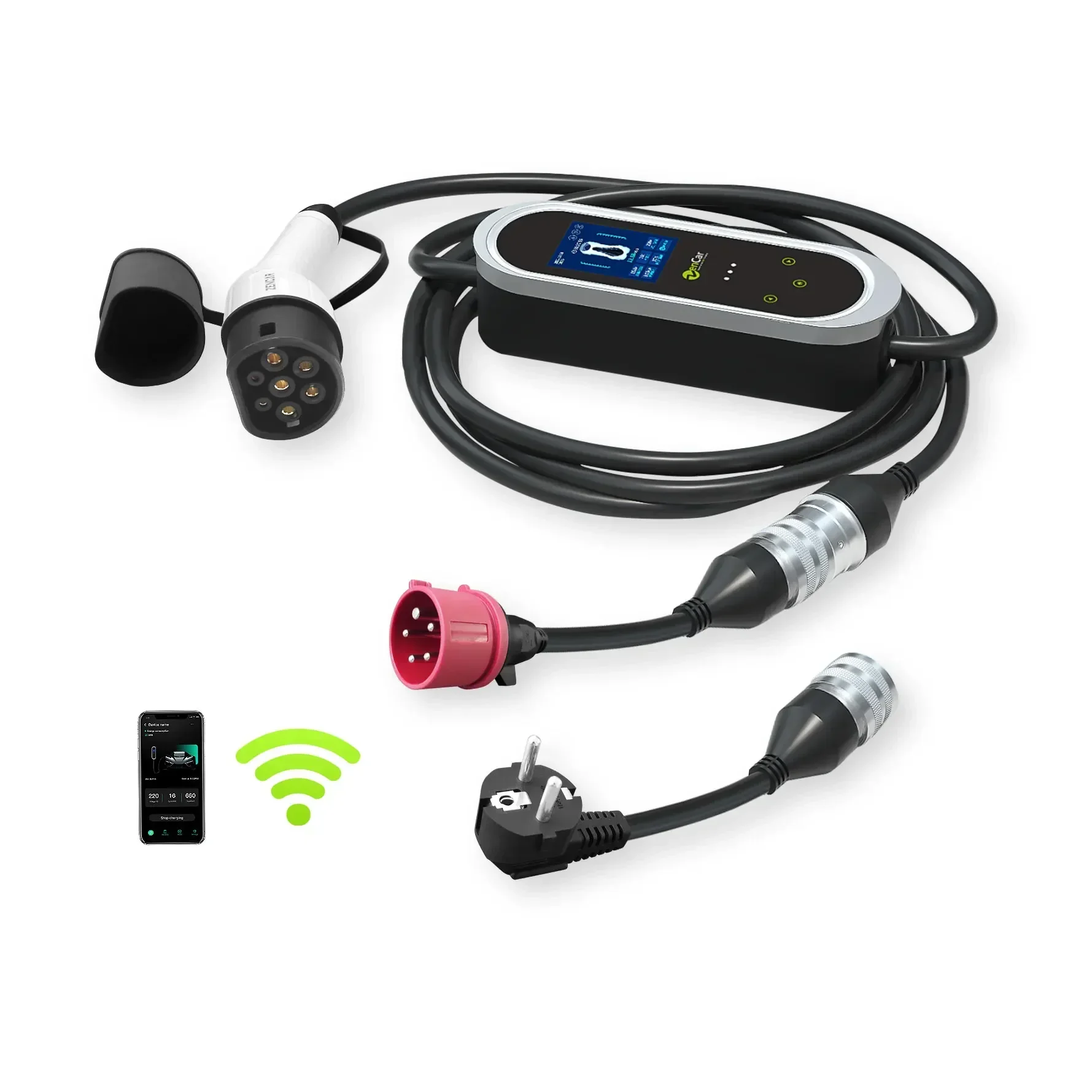 Mobile App Wifi 6-32A Electric Car Charger Zencar Evse Mode 2 Ev Charging Cable IEC62196 Type 2 With CEE 5pins Schuko A
Mobile App Wifi 6-32A Electric Car Charger Zencar Evse Mode 2 Ev Charging Cable IEC62196 Type 2 With CEE 5pins Schuko A