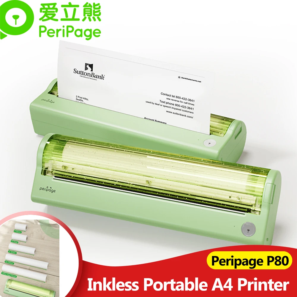PeriPage P80 A4 Portable Thermal Printer Bluetooth USB Print Support Rolls/Folded Paper 216mm/210mm for Office School Home Use
PeriPage P80 A4 Portable Thermal Printer Bluetooth USB Print Support Rolls/Folded Paper 216mm/210mm for Office School Home Use