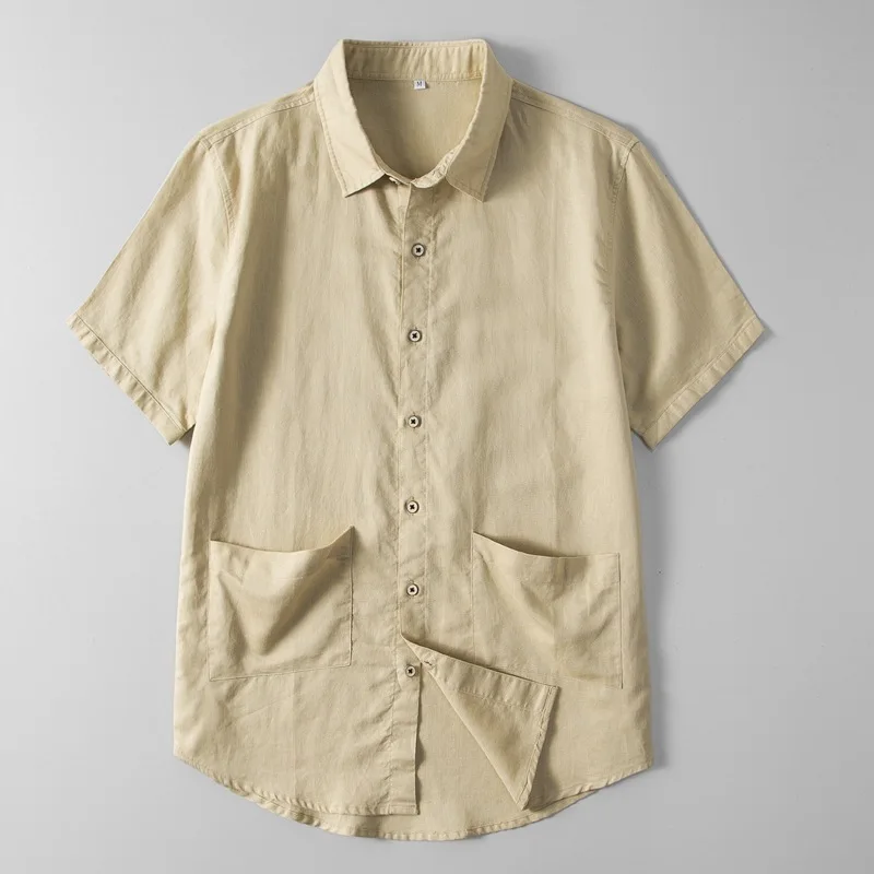Men's Cotton Linen Short Sleeve Shirt Summer Lightweight Solid Color Vintage Shirt with Pocket Holiday Beach Classics Blouses
Men's Cotton Linen Short Sleeve Shirt Summer Lightweight Solid Color Vintage Shirt with Pocket Holiday Beach Classics Blouses