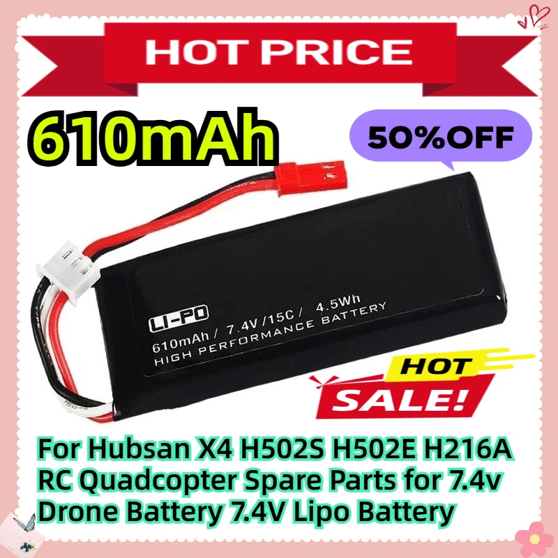 For Hubsan X4 H502S H502E H216A RC Quadcopter Spare Parts for 7.4v Drone Battery 7.4V 610mah Lipo Battery
For Hubsan X4 H502S H502E H216A RC Quadcopter Spare Parts for 7.4v Drone Battery 7.4V 610mah Lipo Battery