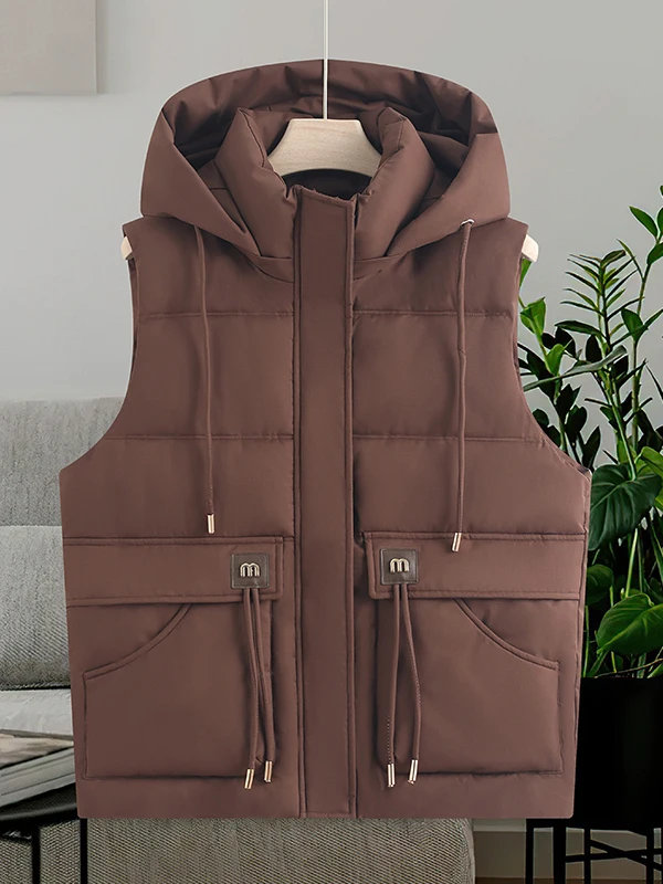 Съемная шапка, хлопковый жилет, женский зимний новый жилет небольшого размера, однотонный жилет на молнии, Thiened
Съемная шапка, хлопковый жилет, женский зимний новый жилет небольшого размера, однотонный жилет на молнии, Thiened