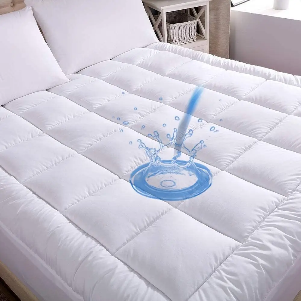 Waterproof Cal King Mattress Pad, Cotton Top, Down Alternative Filling, Quilted Fitted Cover, 16" Deep Pocket
Waterproof Cal King Mattress Pad, Cotton Top, Down Alternative Filling, Quilted Fitted Cover, 16" Deep Pocket