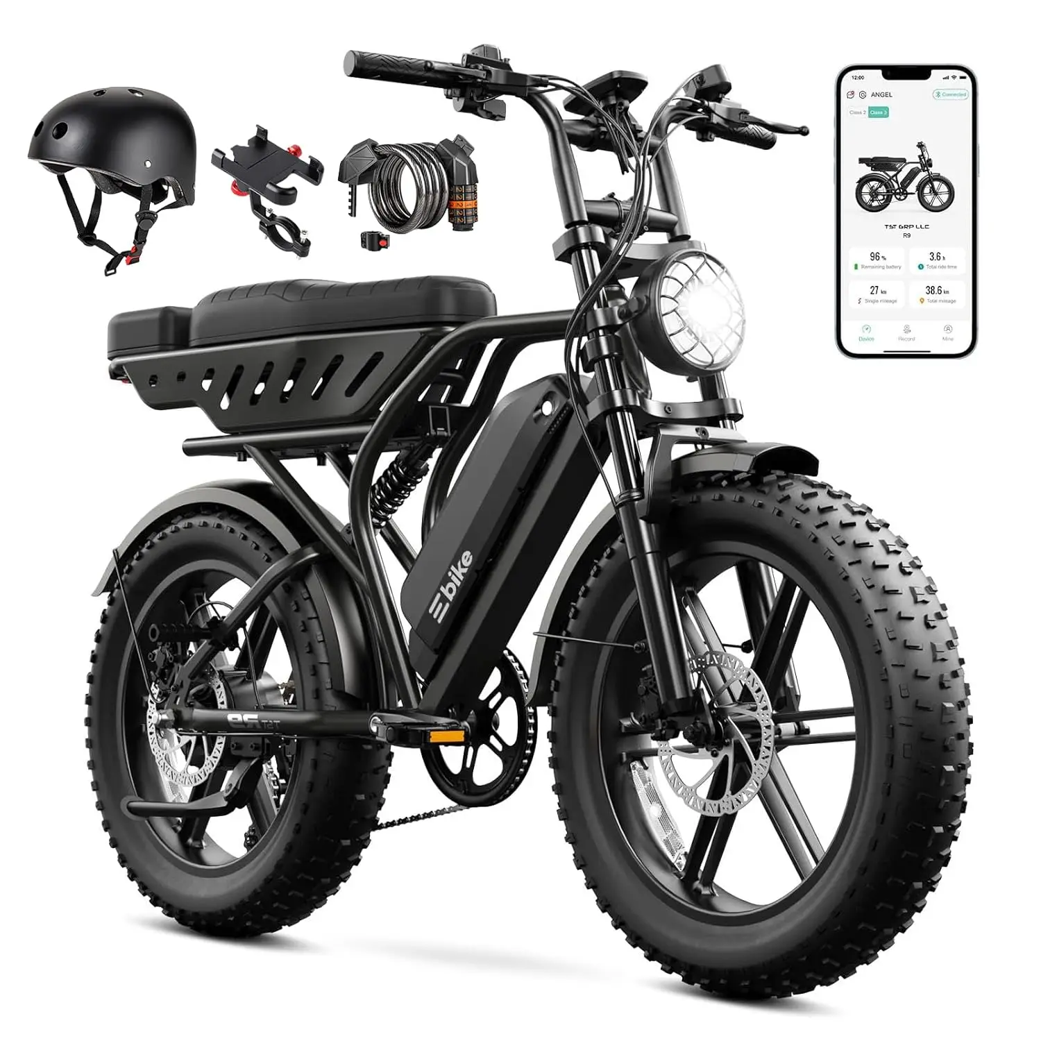 1500W Peak 20" Fat Tire All-Terrain E-Bike 60 Miles 48V 15AH Battery UL 2849 Tested Electric Bicycle for Adults, Customized
1500W Peak 20" Fat Tire All-Terrain E-Bike 60 Miles 48V 15AH Battery UL 2849 Tested Electric Bicycle for Adults, Customized