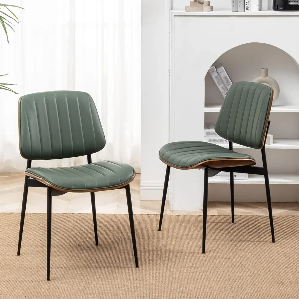 Dining Chairs Set of 2 Mid Century Modern Retro Faux Leather Chair with Walnut Bentwood Upholstered Seat Metal Legs Adjustable
Dining Chairs Set of 2 Mid Century Modern Retro Faux Leather Chair with Walnut Bentwood Upholstered Seat Metal Legs Adjustable