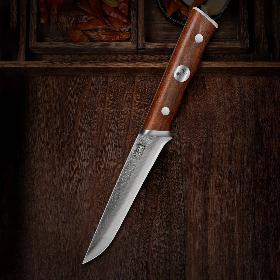 5.8 Inch Boning Knife DC53 Mold Steel Blade Wood Handle Paring Slicing Cleaver Barbecue Steak Sushi Handmade Forge Kitchen Knife
5.8 Inch Boning Knife DC53 Mold Steel Blade Wood Handle Paring Slicing Cleaver Barbecue Steak Sushi Handmade Forge Kitchen Knife