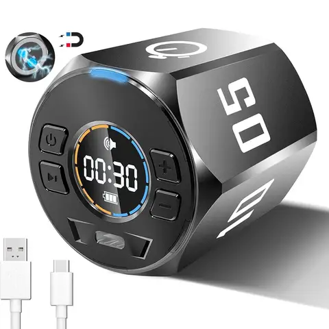 Hexagon Pomodoro Timer Visual Focus Timer with Magnetic Visual & Flip Focus Count Up & Countdown for Classroom, Cook, Gym