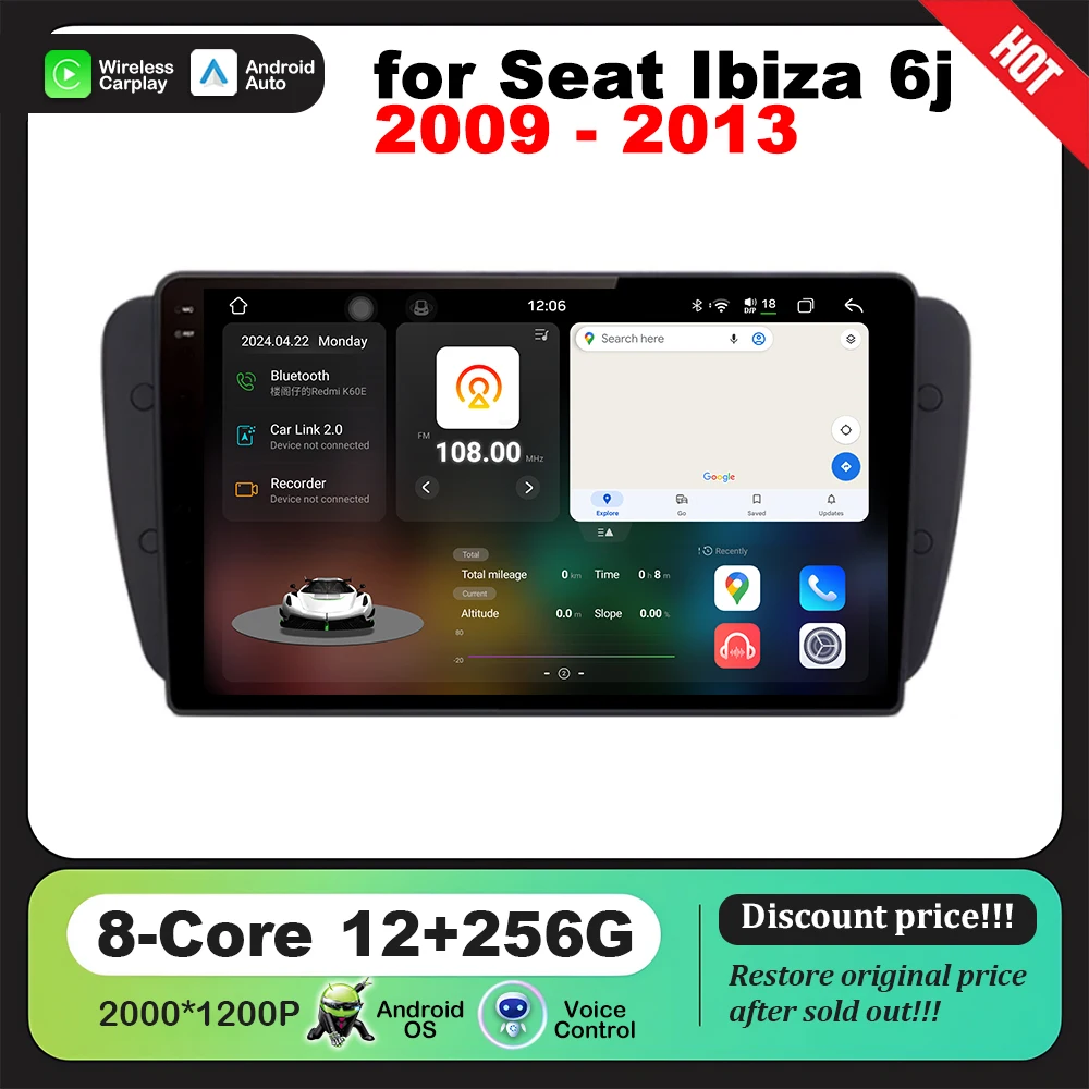 Android OS for Seat Ibiza 6j 2009 - 2013 GPS Navigation 9 inch Car Radio Video Multimedia Player CarPlay DSP Stereo 4G WiFi BT
Android OS for Seat Ibiza 6j 2009 - 2013 GPS Navigation 9 inch Car Radio Video Multimedia Player CarPlay DSP Stereo 4G WiFi BT