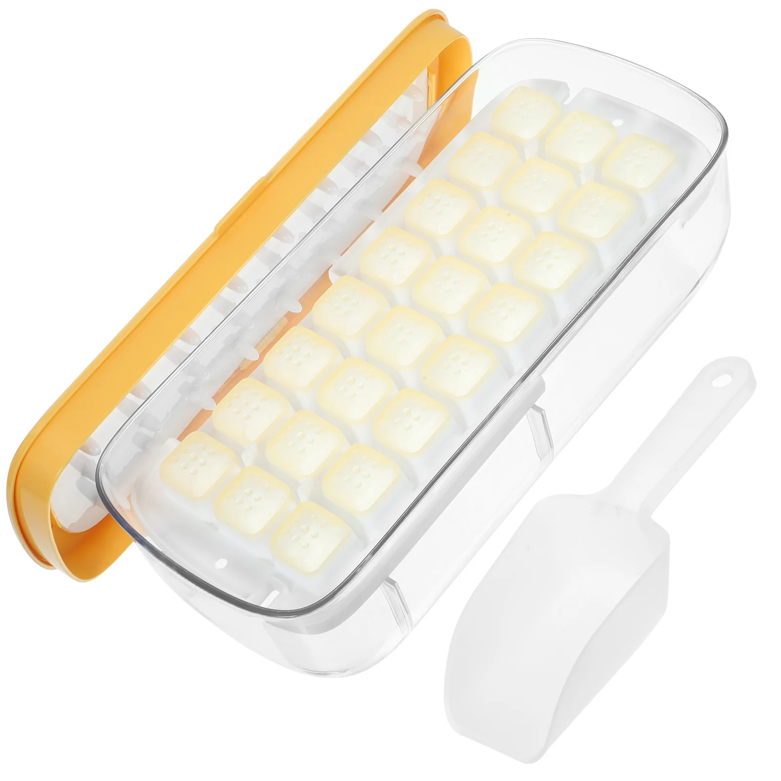 Ice Cube Making Mold Tray 24 Cavities Yellow Silicone Ice Maker Lid Storage Bin Freezer Home Cooling Drink Accessories
Ice Cube Making Mold Tray 24 Cavities Yellow Silicone Ice Maker Lid Storage Bin Freezer Home Cooling Drink Accessories