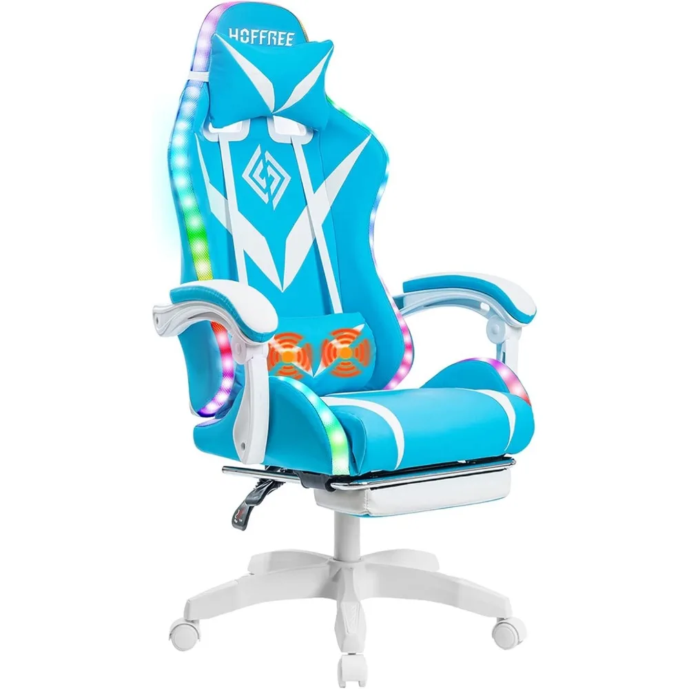 RGB Gaming Chair with LED Lights and Massage Ergonomic Computer Chair Cute with Footrest High Back Video Game Chair with Adjusta
RGB Gaming Chair with LED Lights and Massage Ergonomic Computer Chair Cute with Footrest High Back Video Game Chair with Adjusta