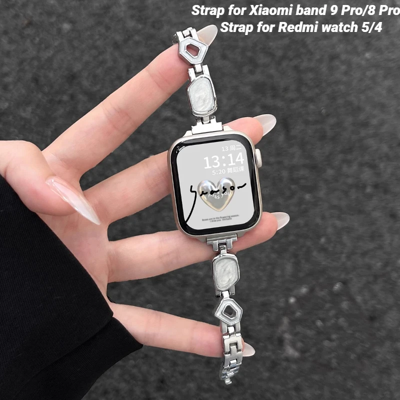 Модный ремешок для часов Xiaomi Band 9 Pro, металлический браслет Correa, женский ремешок для часов Redmi, 5/4, умные часы, спортивный браслет
Модный ремешок для часов Xiaomi Band 9 Pro, металлический браслет Correa, женский ремешок для часов Redmi, 5/4, умные часы, спортивный браслет