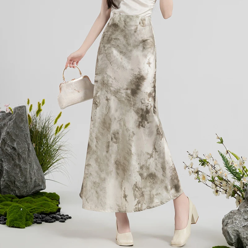Seoulish Vintage Women's Long Skirt 2024 New Summer Sping Chinese Style Retro Ink Painting Fishtail Office Lady Skirts Female
Seoulish Vintage Women's Long Skirt 2024 New Summer Sping Chinese Style Retro Ink Painting Fishtail Office Lady Skirts Female