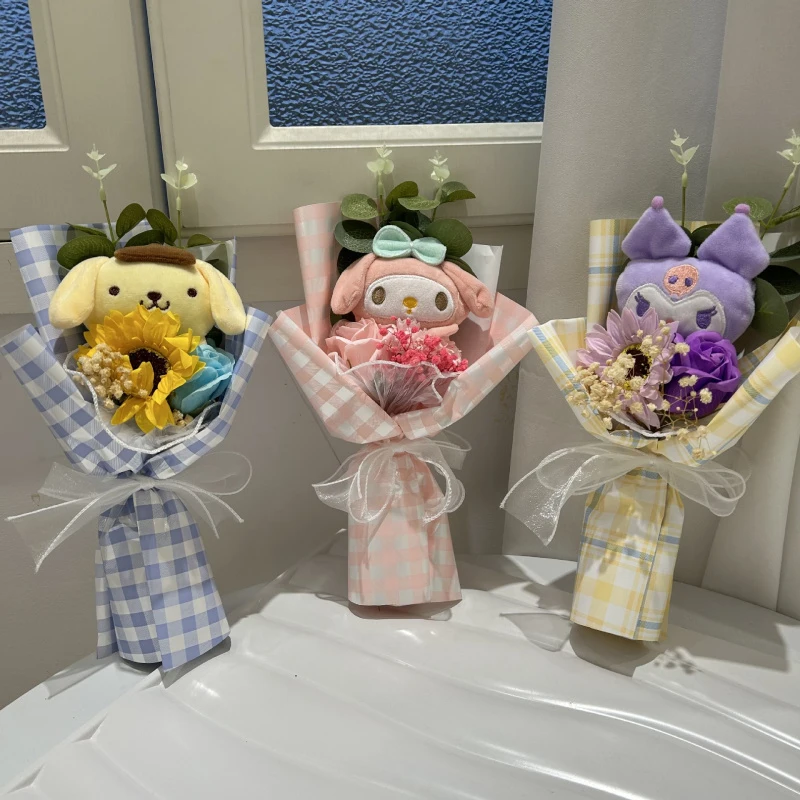 Sanrio Cinnamoroll Plush Doll Flower Bouquet, Kawaii Cartoon Stuffed Animal Floral Gift for Valentine's Day Birthday
Sanrio Cinnamoroll Plush Doll Flower Bouquet, Kawaii Cartoon Stuffed Animal Floral Gift for Valentine's Day Birthday