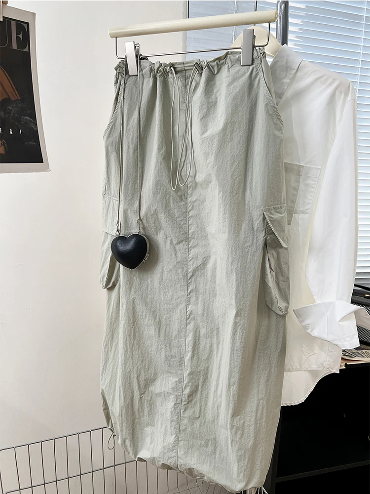 Elastic Waist Skirts Women Summer New Drawstring Workwear Half-body Skirt Solid Color Casual Retro Long Skirt
Elastic Waist Skirts Women Summer New Drawstring Workwear Half-body Skirt Solid Color Casual Retro Long Skirt