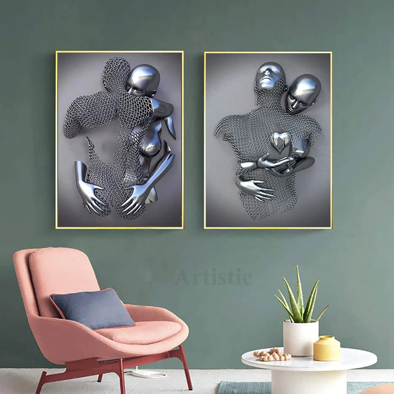 Metal Figure Canvas Poster and Prints Couple Statue Art Canvas Painting Wall Art Decoration Pictures for Living Room Home Decor
Metal Figure Canvas Poster and Prints Couple Statue Art Canvas Painting Wall Art Decoration Pictures for Living Room Home Decor