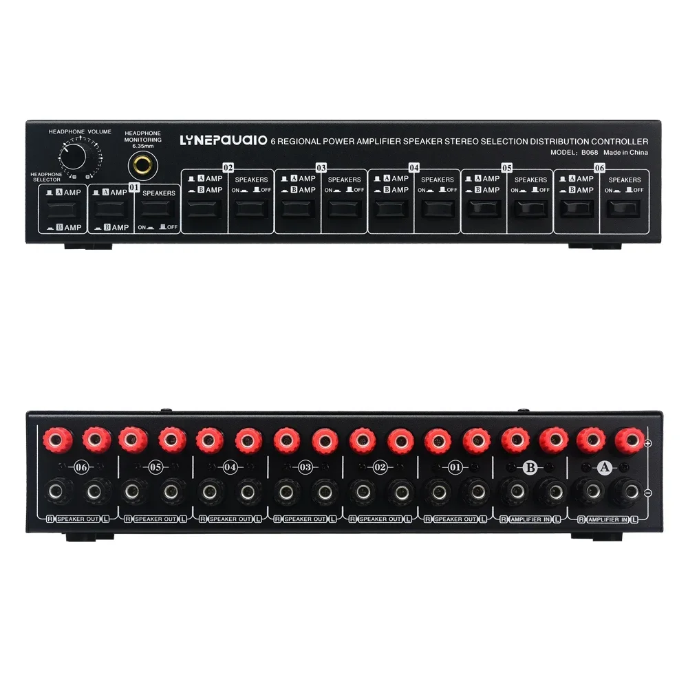 New 2 in 6 Out Power Amplifier Speaker Selector Switcher 6 Region Stereo Speaker Distribution Controller
New 2 in 6 Out Power Amplifier Speaker Selector Switcher 6 Region Stereo Speaker Distribution Controller