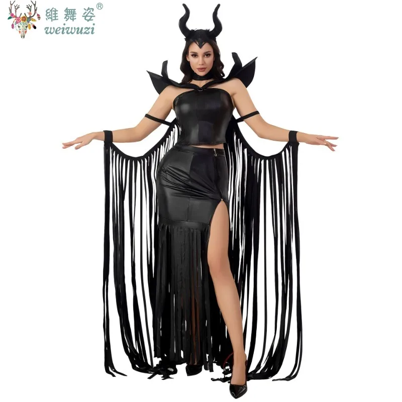 New Sleeping Curse Evil Witch Dress Dark Gothic Vampire Robe Halloween Sexy Costume Carnival Party Cosplay Leather Skirt Suit
New Sleeping Curse Evil Witch Dress Dark Gothic Vampire Robe Halloween Sexy Costume Carnival Party Cosplay Leather Skirt Suit
