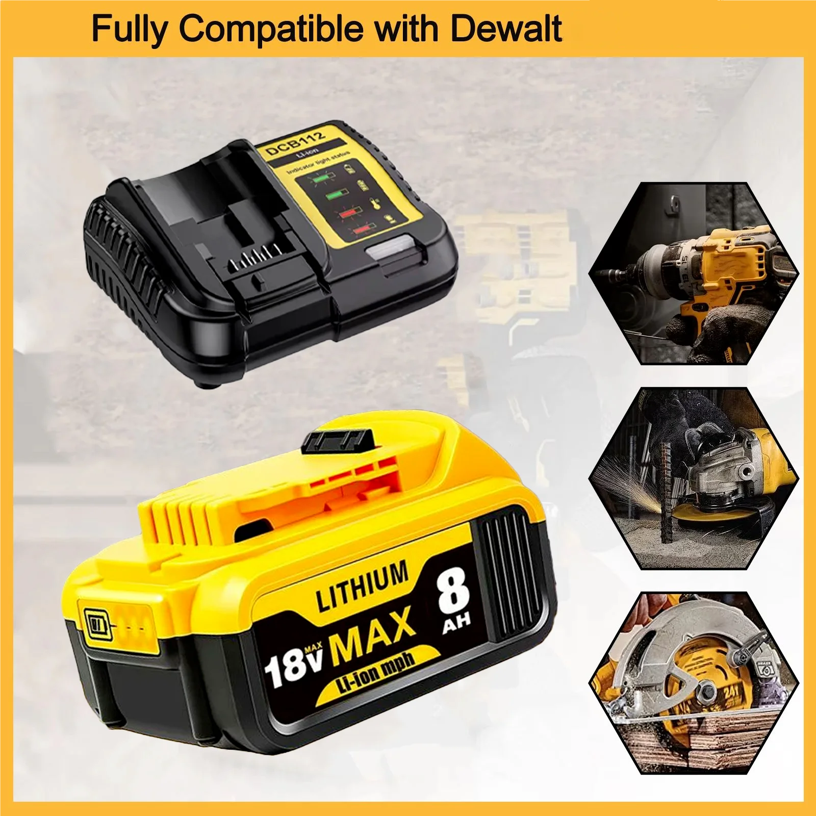 Original for Dewalt 20V tools Battery, 6AH Rechargeable Lithium Ion Battery, Dewalt DCB206 Power Tool Replacement Battery
Original for Dewalt 20V tools Battery, 6AH Rechargeable Lithium Ion Battery, Dewalt DCB206 Power Tool Replacement Battery