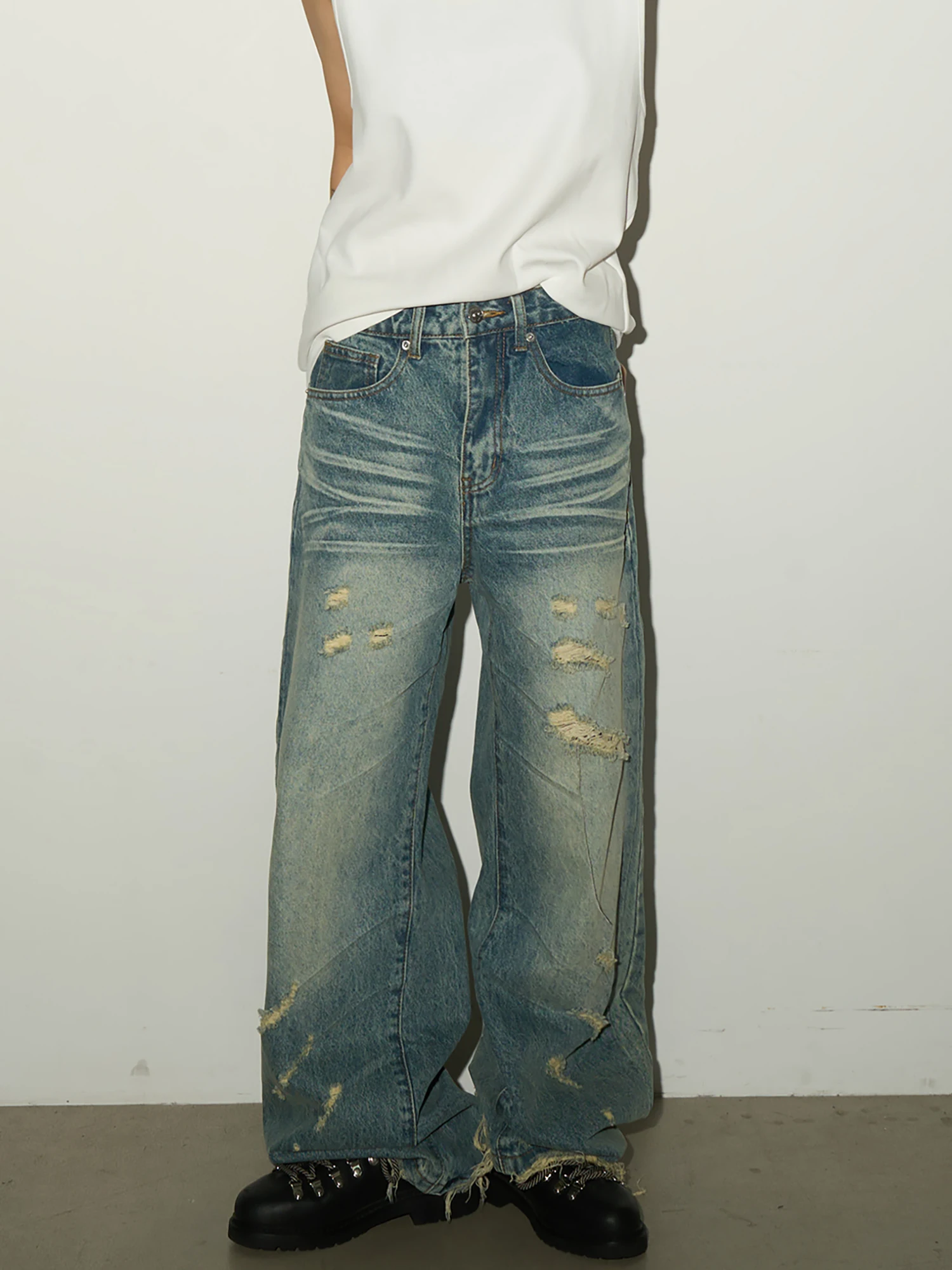 MICHINNYON Vintage Ripped Denim Jeans High Street Style Frayed Hem Trendy Long Trousers Natural Waist Cotton Casual Pants
MICHINNYON Vintage Ripped Denim Jeans High Street Style Frayed Hem Trendy Long Trousers Natural Waist Cotton Casual Pants