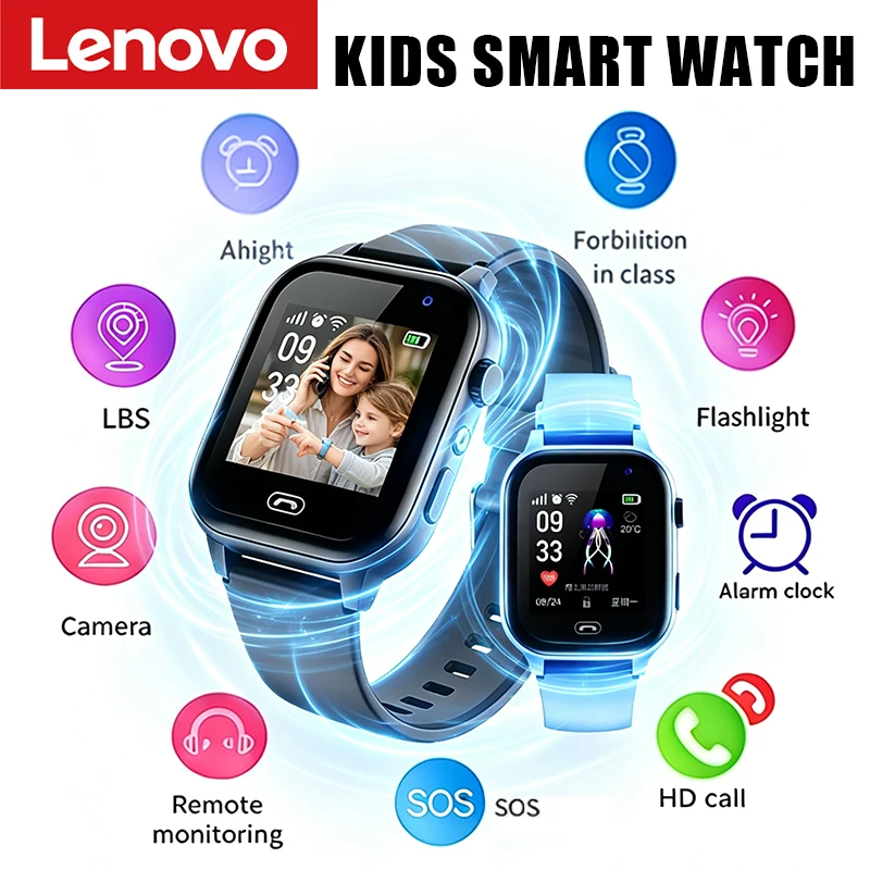 Lenovo Kids 5G Smart Watch WIFI SOS GPS Location Video Call Sim Card Camera With Light Touch-screen Waterproof Watch For Kids
Lenovo Kids 5G Smart Watch WIFI SOS GPS Location Video Call Sim Card Camera With Light Touch-screen Waterproof Watch For Kids