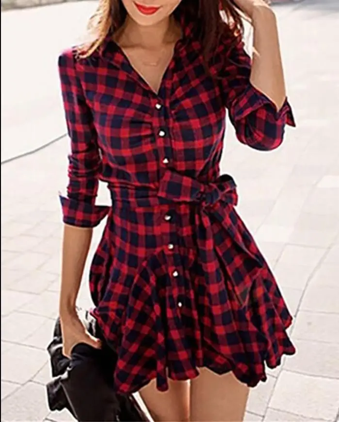 Elegant Sexy Dress for Women Dress Daily Clothing New Fashion Women's Plaid Ruffles Hem Button Front Casual Mini Shirt Dresses
Elegant Sexy Dress for Women Dress Daily Clothing New Fashion Women's Plaid Ruffles Hem Button Front Casual Mini Shirt Dresses