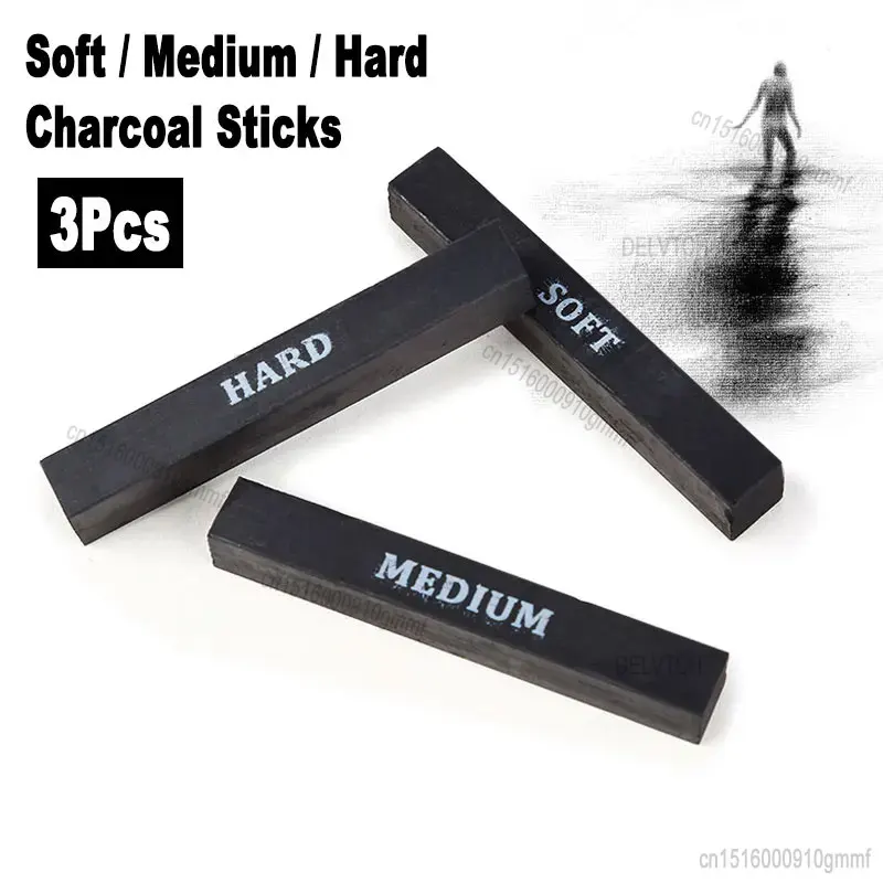 3Pcs Set Professional 10x10x65mm Art Sketch Compressed Charcoal Bars Sticks Rods Soft / Medium / Hard For Artist Drawing Supply
3Pcs Set Professional 10x10x65mm Art Sketch Compressed Charcoal Bars Sticks Rods Soft / Medium / Hard For Artist Drawing Supply
