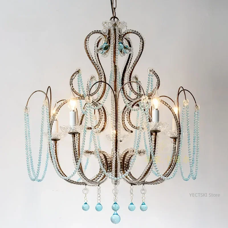 GHEUVNJ American style pendant light, living room light, blue crystal, simple and personalized retro coffee shop restaurant lig
GHEUVNJ American style pendant light, living room light, blue crystal, simple and personalized retro coffee shop restaurant lig