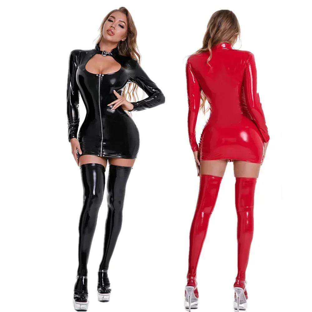 Plus Size Women Sexy Shiny Wetlook PVC Leather Dress Latex Crotchless Mini Dress Below Hot Porno Lingerie Clubwear
Plus Size Women Sexy Shiny Wetlook PVC Leather Dress Latex Crotchless Mini Dress Below Hot Porno Lingerie Clubwear