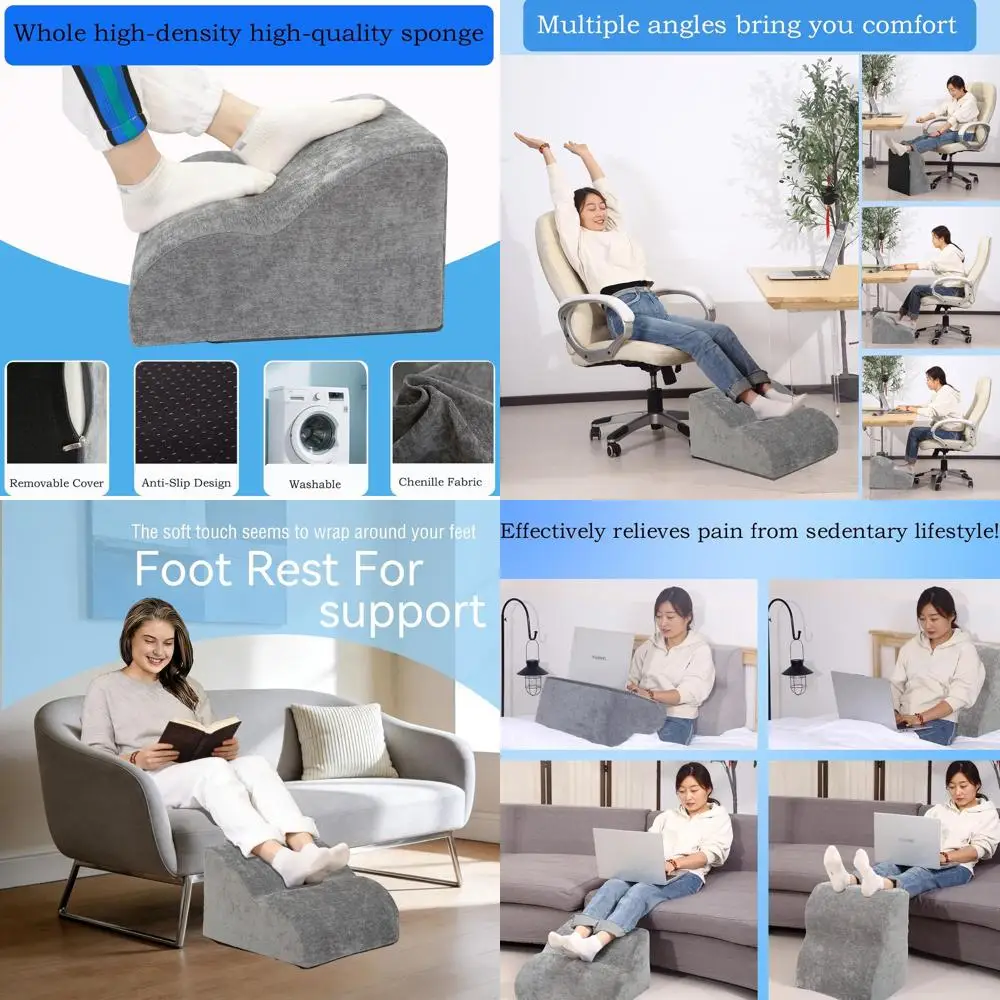 Multi-Purpose 3-Tier Footrest for Office, Desk, Gaming, and Sofa, Washable Cover, Supports Posture - Grey
Multi-Purpose 3-Tier Footrest for Office, Desk, Gaming, and Sofa, Washable Cover, Supports Posture - Grey