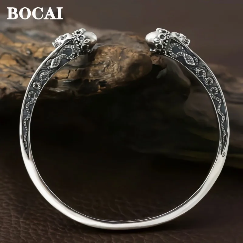 BOCAI Real S925 Silver Jewelry Sculpted Personality Trendy Punk Skull Man Bracelet Christmas Gift
BOCAI Real S925 Silver Jewelry Sculpted Personality Trendy Punk Skull Man Bracelet Christmas Gift