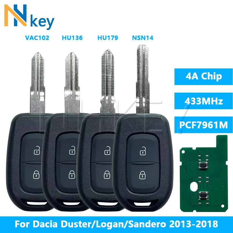 NHKEY для Renault Dacia Logan 2 Sandero Lodgy Dokker Trafic Clio4 Duster Kiwid 4A PCF7961M чип 2 кнопки 433 МГц удаленный автомобильный ключ
NHKEY для Renault Dacia Logan 2 Sandero Lodgy Dokker Trafic Clio4 Duster Kiwid 4A PCF7961M чип 2 кнопки 433 МГц удаленный автомобильный ключ