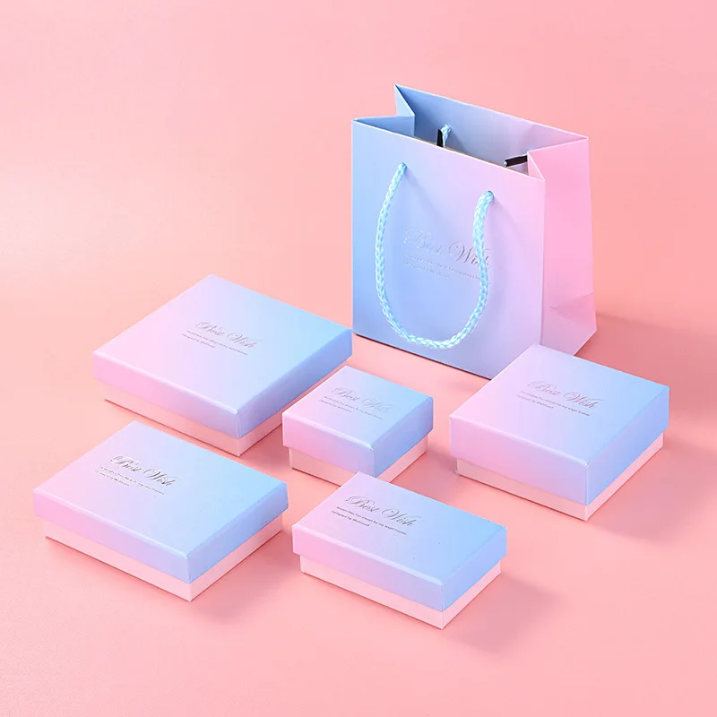 Gradient Pink Blue Jewelry Gift Box for Wedding Birthday Party Favors Pearl Paper Box for Necklace Ring Earrings
Gradient Pink Blue Jewelry Gift Box for Wedding Birthday Party Favors Pearl Paper Box for Necklace Ring Earrings