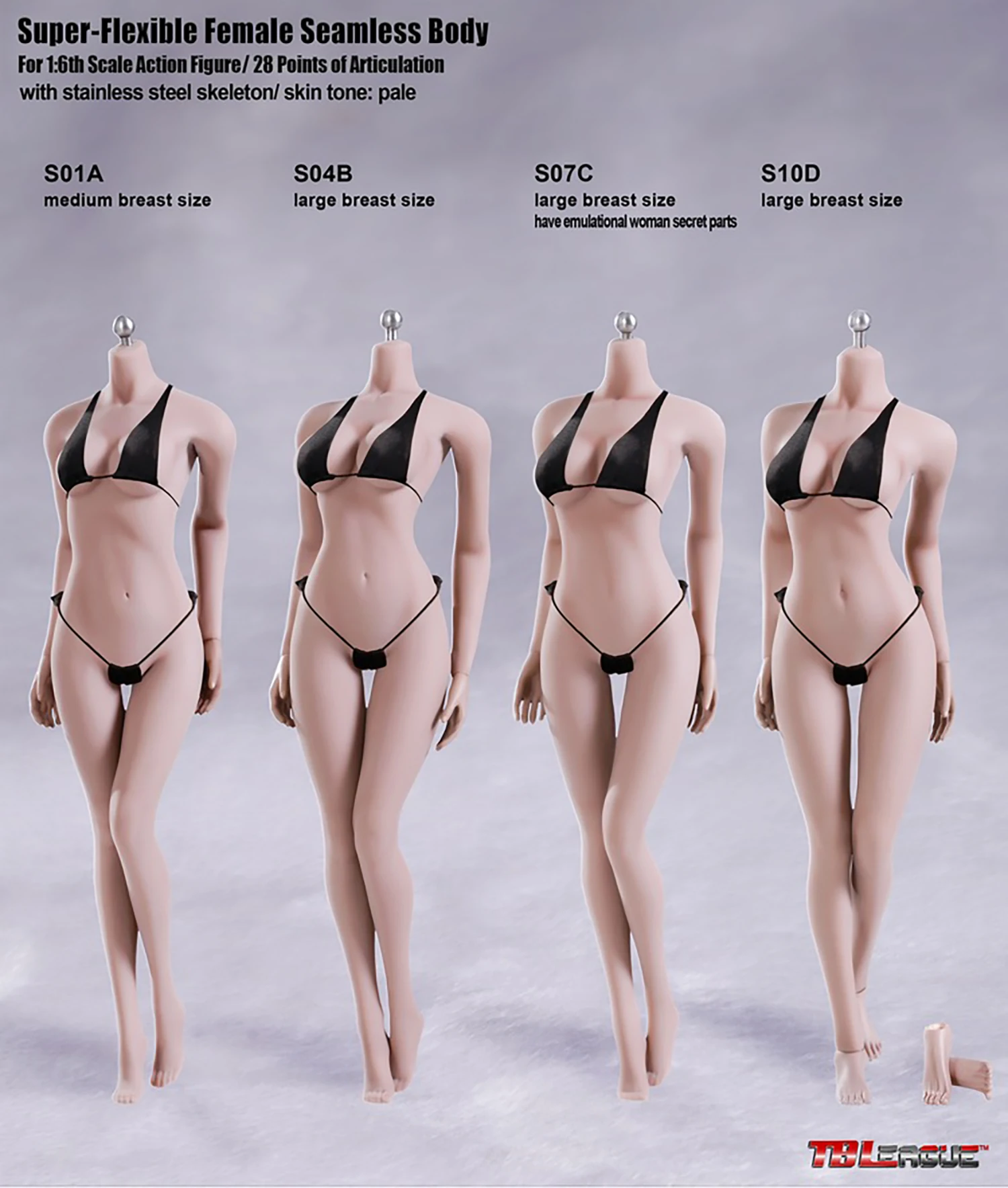 TBLeague S07C 1/6 Pale Skin Super-flexible Seamless Female Body Large Breast Figure
TBLeague S07C 1/6 Pale Skin Super-flexible Seamless Female Body Large Breast Figure