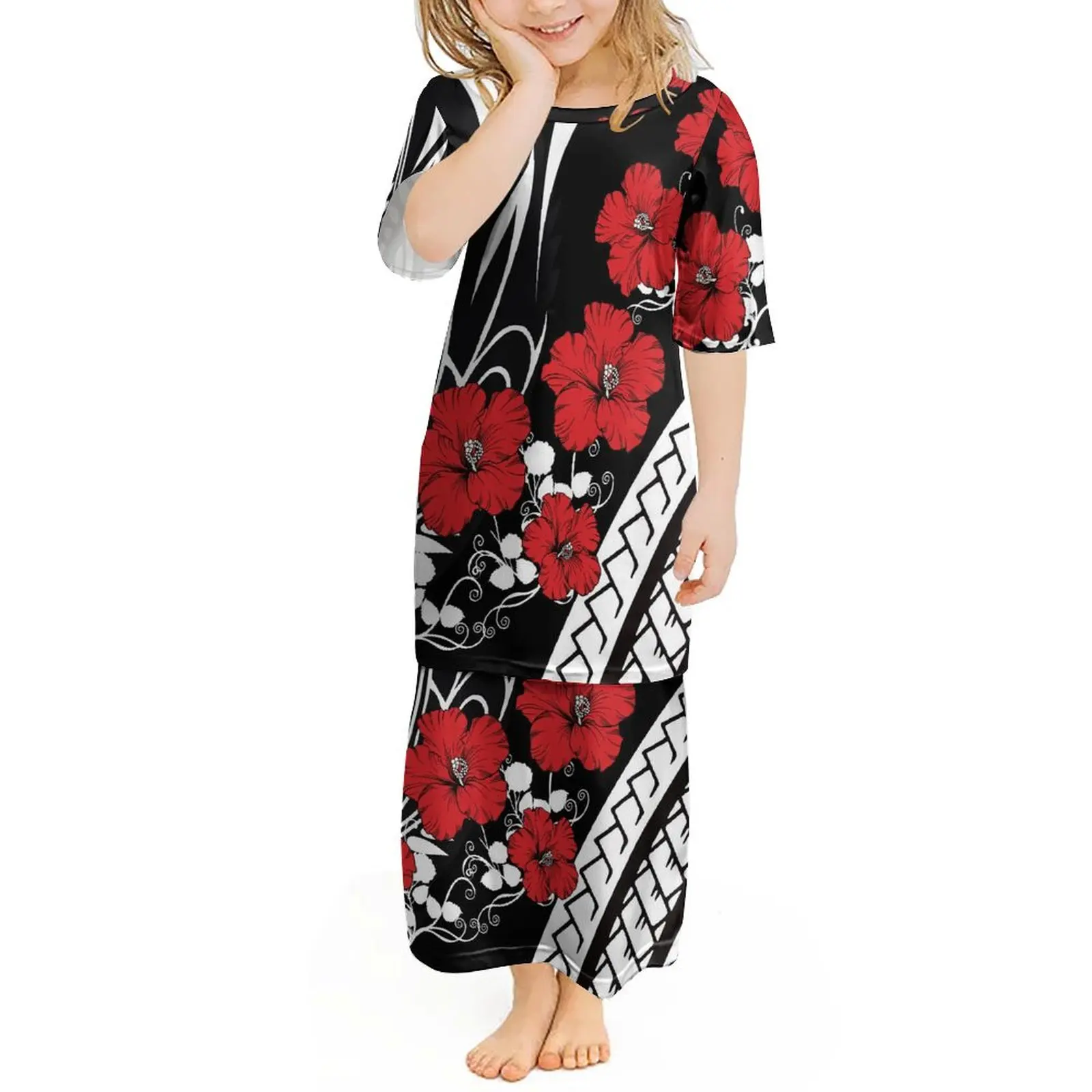 2024 Summer Crewneck Short-Sleeved Girl Puletasi Custom Polynesian Children'S Dress
2024 Summer Crewneck Short-Sleeved Girl Puletasi Custom Polynesian Children'S Dress