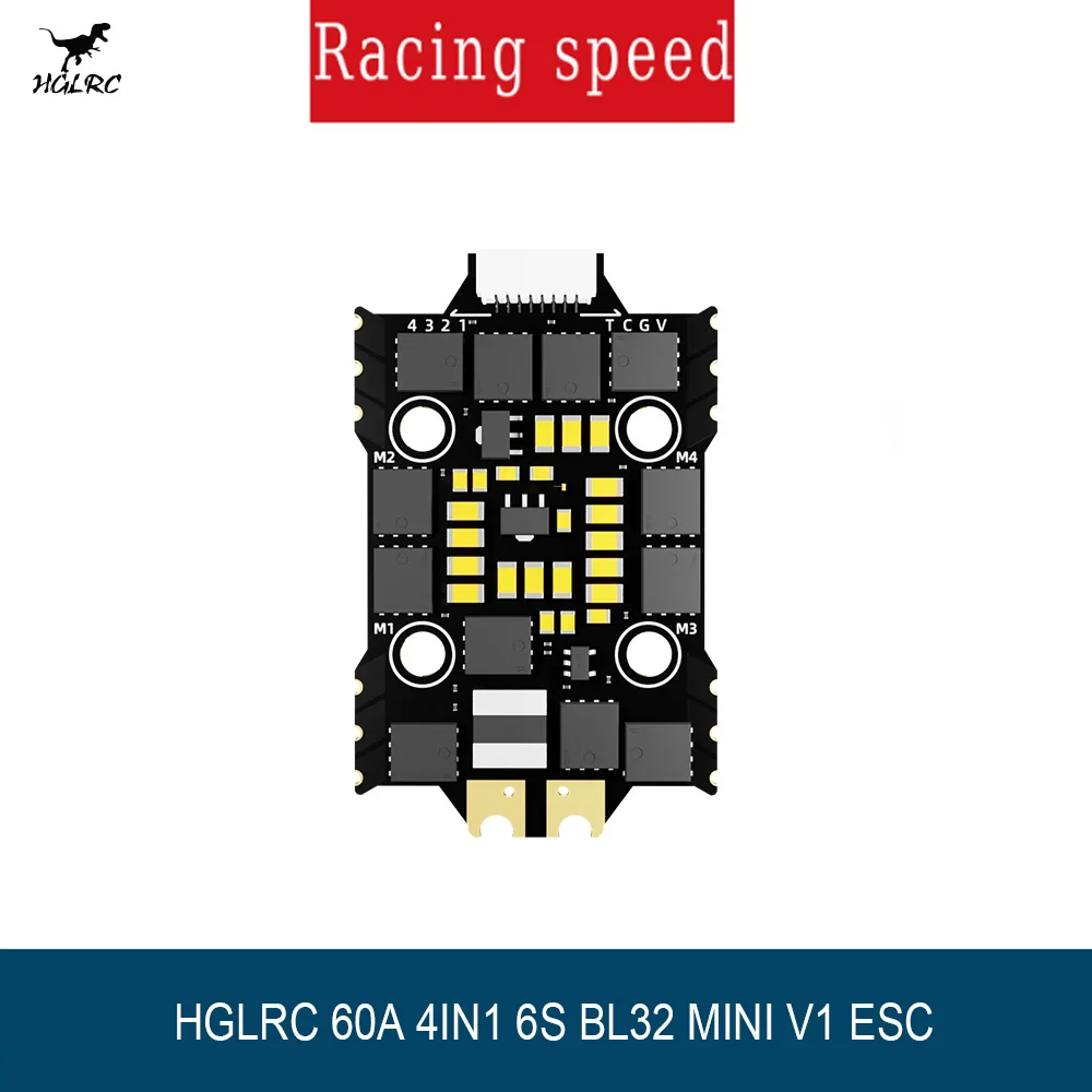 HGLRC 60A 4IN1 6S BL32 MINI V1 ESC 3-6s for Quadcopter Multicopter FPV Racing Drone
HGLRC 60A 4IN1 6S BL32 MINI V1 ESC 3-6s for Quadcopter Multicopter FPV Racing Drone