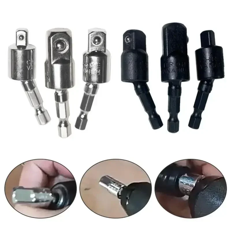 360-градусная переходная головка для ручной дрели 1/4 "3/8" 1/2" с шестигранным хвостовиком на четырехстороннее гнездо, универсальный шарнирный стержень, разъем отвертки 
360-градусная переходная головка для ручной дрели 1/4 "3/8" 1/2" с шестигранным хвостовиком на четырехстороннее гнездо, универсальный шарнирный стержень, разъем отвертки