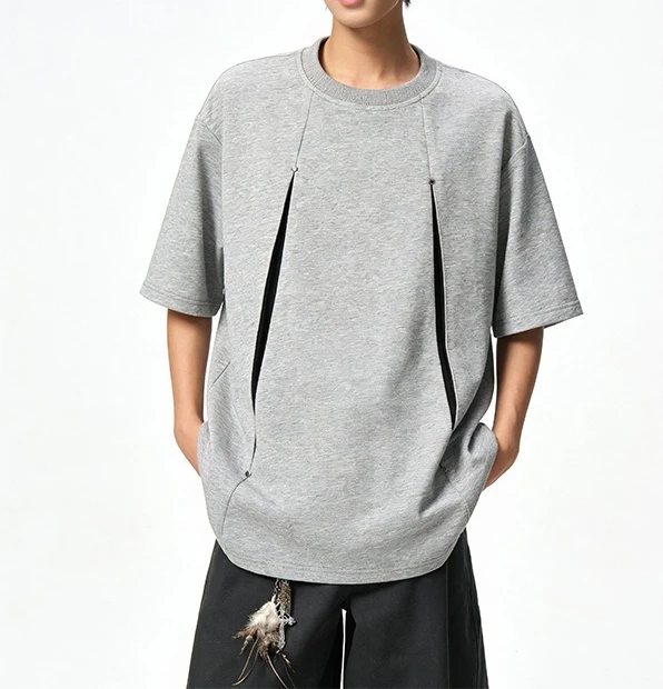 2026 Summer Rivet Split 270g Chinese Cotton Short-sleeved T-shirt Men
2026 Summer Rivet Split 270g Chinese Cotton Short-sleeved T-shirt Men