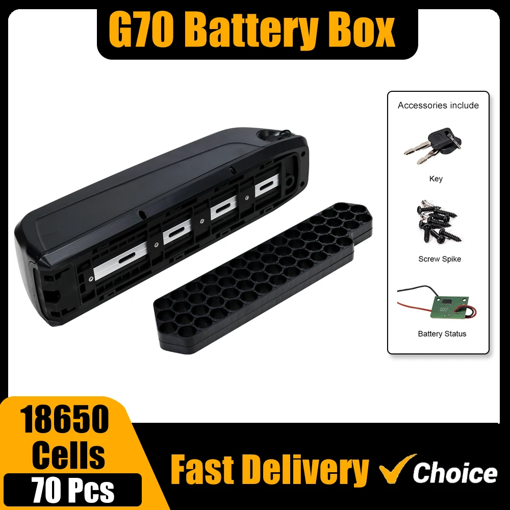 ChamRider G70 Battery Box Long Downtube Battery Max Cells 70Pcs Down Tube Battery Case 18650 Cells 10S7P 13S5P 14S5P Ebike Part
ChamRider G70 Battery Box Long Downtube Battery Max Cells 70Pcs Down Tube Battery Case 18650 Cells 10S7P 13S5P 14S5P Ebike Part