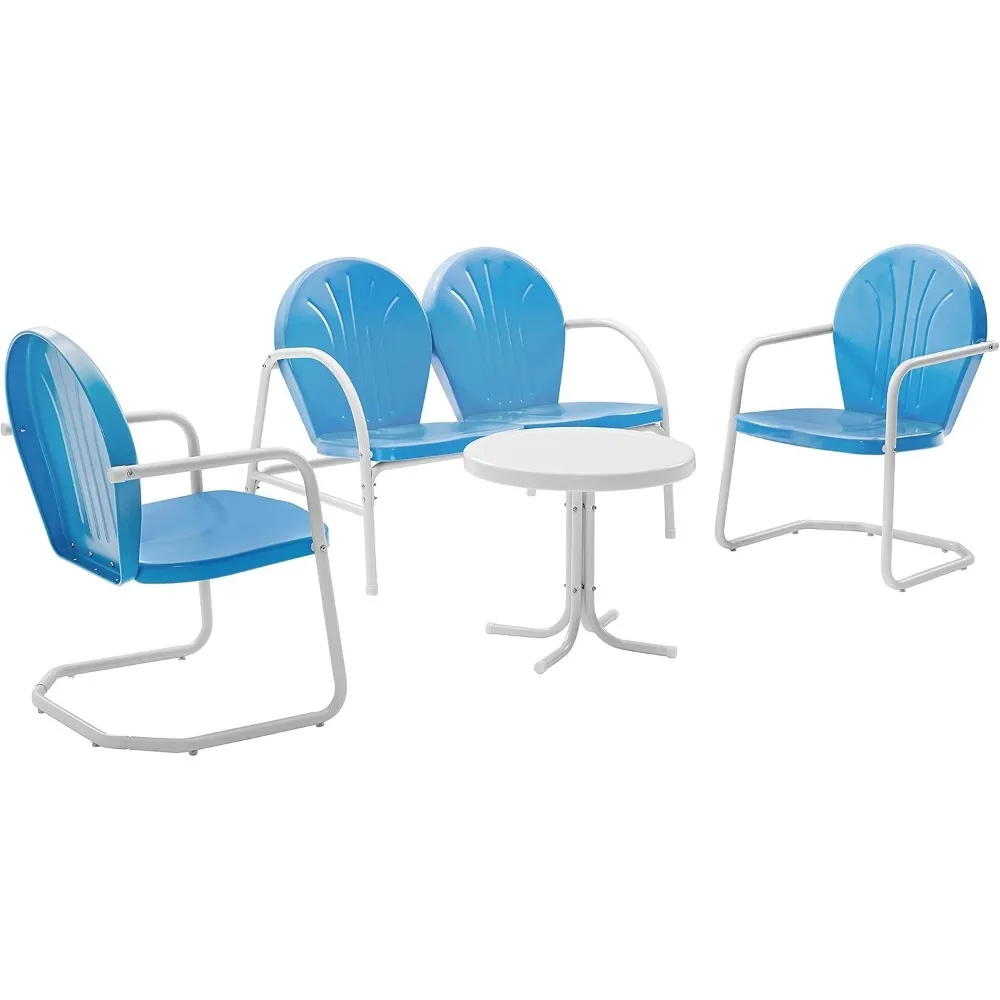 4-piece Retro Metal Outdoor Loveseat Patio Furniture Set For Porch, Deck, Balcony, Sky Blue
4-piece Retro Metal Outdoor Loveseat Patio Furniture Set For Porch, Deck, Balcony, Sky Blue