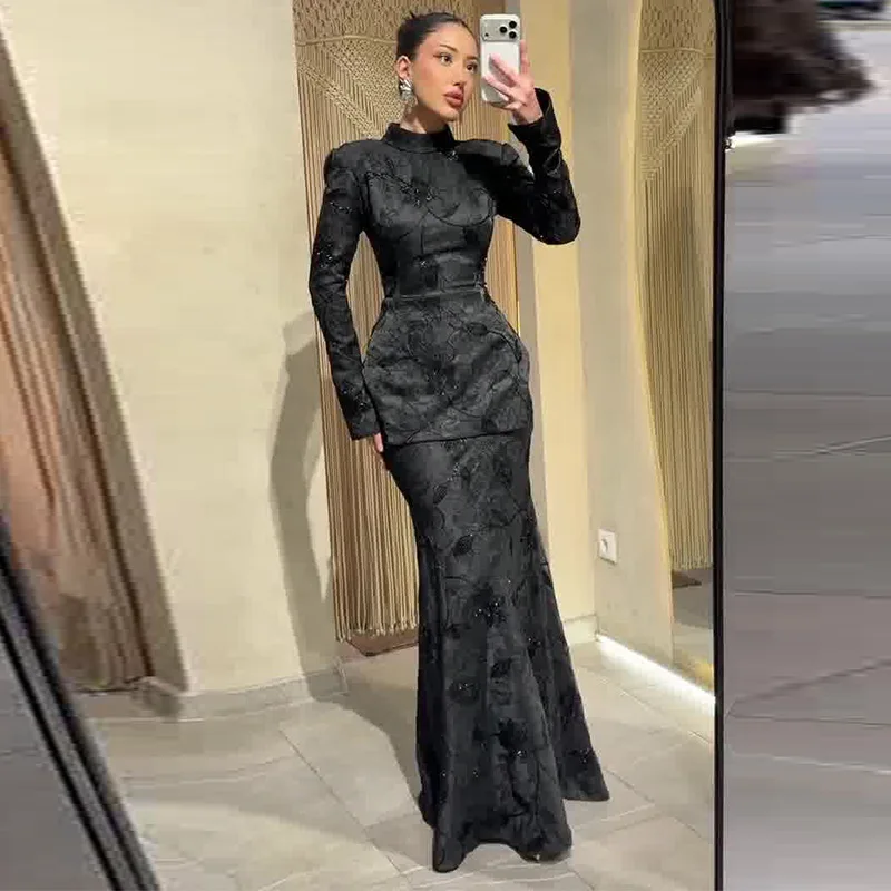 Fashionable 2026 Women's Long Sleeve round Neck Slim Fit Black Bodycon Set Casual Sportswear Waist Cinching Trendy Outfit
Fashionable 2026 Women's Long Sleeve round Neck Slim Fit Black Bodycon Set Casual Sportswear Waist Cinching Trendy Outfit