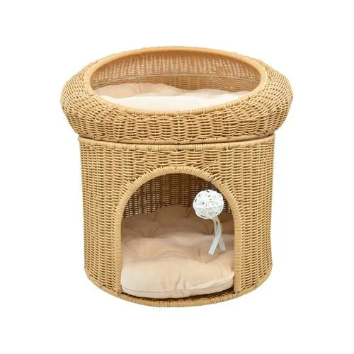 Eco-friendly Two Tier Rattan Wicker Cat House Handmade Cat Condo for Cats and Small Dogs
Eco-friendly Two Tier Rattan Wicker Cat House Handmade Cat Condo for Cats and Small Dogs