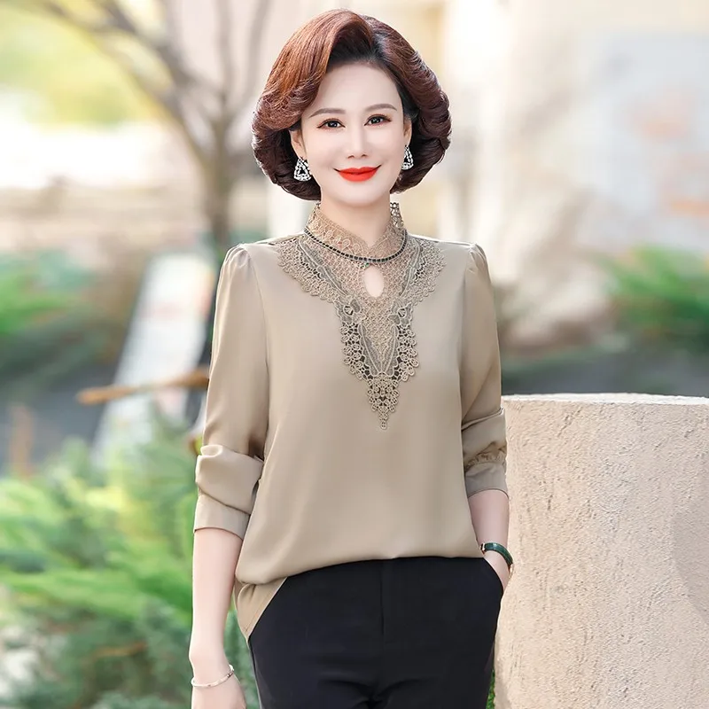Female Lace edge pullover Shirt Spring and summer Women's Clothing Casual Commute Solid Color Long Sleeve Blouse
Female Lace edge pullover Shirt Spring and summer Women's Clothing Casual Commute Solid Color Long Sleeve Blouse