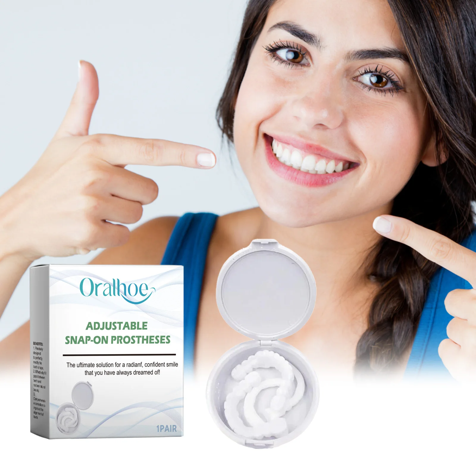 Adjustable Buckle Denture Set Improve Appearance Adult Dental Dentures Suitable for Covering Small Imperfections Between Teeth
Adjustable Buckle Denture Set Improve Appearance Adult Dental Dentures Suitable for Covering Small Imperfections Between Teeth
