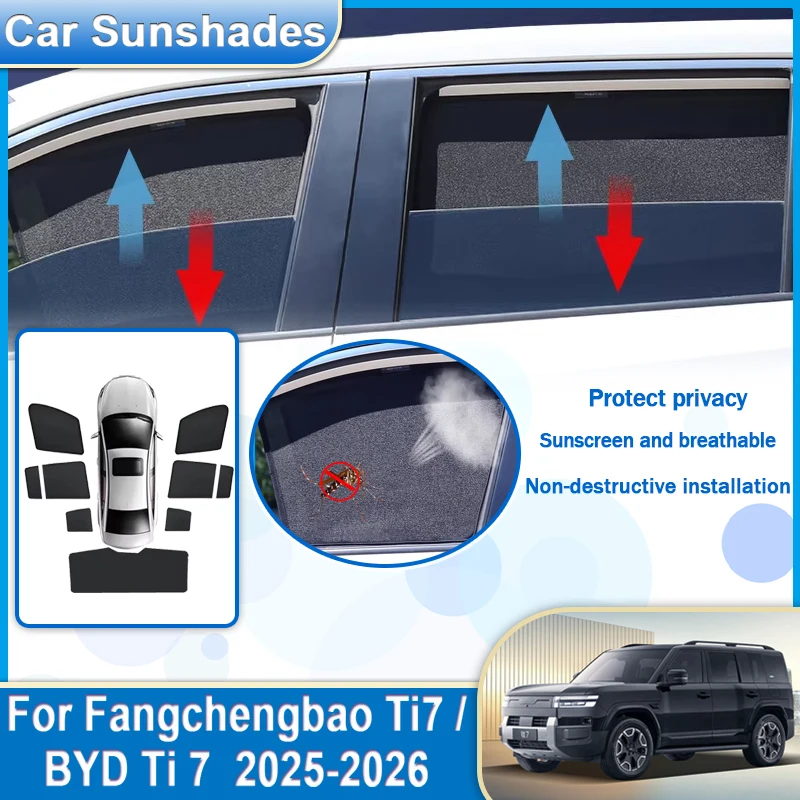 Auto Mesh Sun Visors For BYD Ti7 Accessories Fangchengbao Ti7 Titanium 7 2027 2026 2025 Car Sunshades Sun Shades Privacy Curtain
Auto Mesh Sun Visors For BYD Ti7 Accessories Fangchengbao Ti7 Titanium 7 2027 2026 2025 Car Sunshades Sun Shades Privacy Curtain