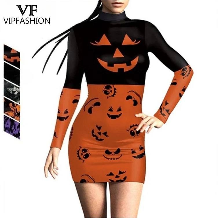 VIP FASHION Halloween Orange Pumpkin Bodycon Dress for Woman Pumpkin Face Pattern Cosplay Costume Stage Performance Party Outfit
VIP FASHION Halloween Orange Pumpkin Bodycon Dress for Woman Pumpkin Face Pattern Cosplay Costume Stage Performance Party Outfit