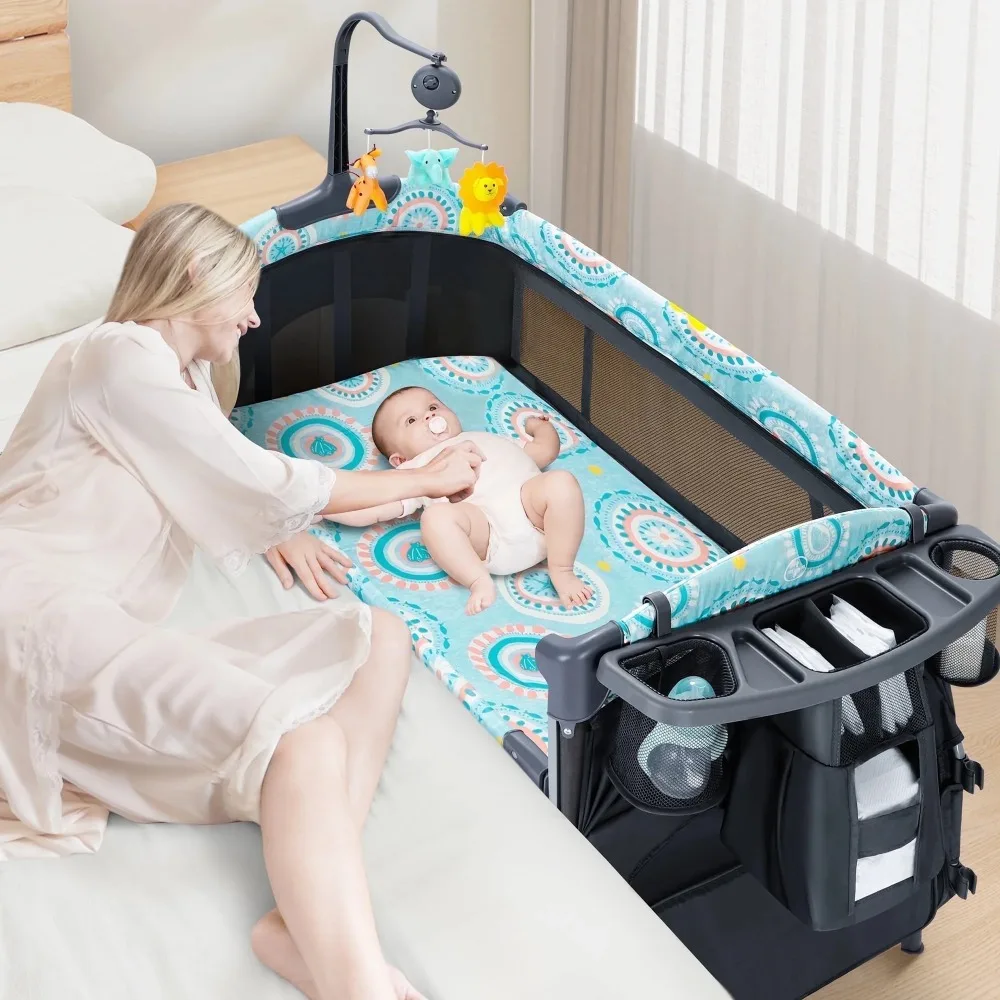 Foldable Baby Bedside Bassinet, 5-in-1 Baby Bed with Changing Table, Storage Shelf, Music for Newborn Toddlers, 0-36 Months
Foldable Baby Bedside Bassinet, 5-in-1 Baby Bed with Changing Table, Storage Shelf, Music for Newborn Toddlers, 0-36 Months