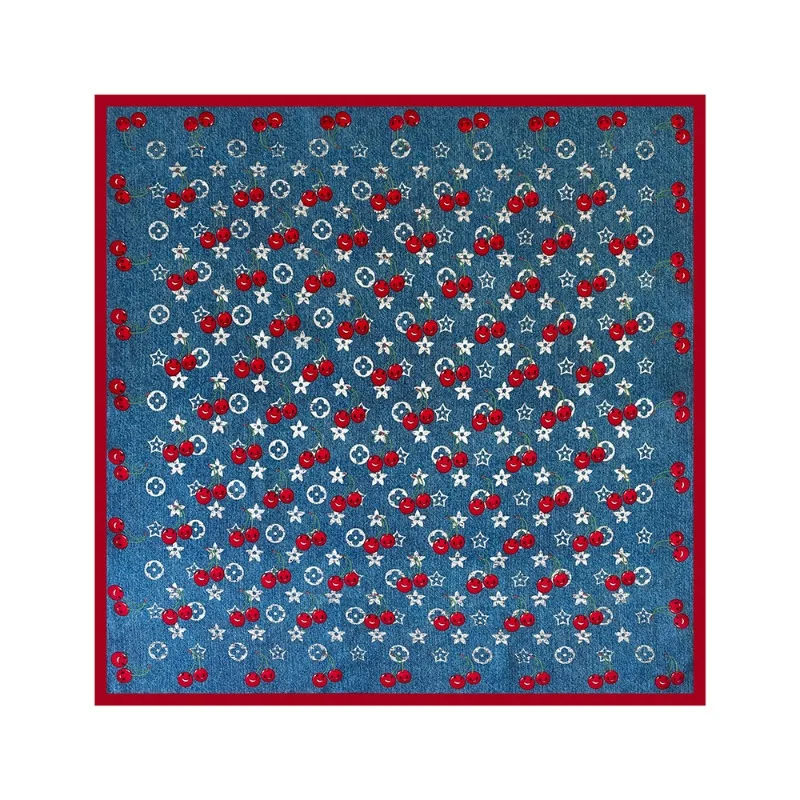 100% Mulberry Silk Retro Cherry Monogram Print Satin Square Scarf 53x53cm Women Multifunctional Bandana For Hair Neck And Bag
100% Mulberry Silk Retro Cherry Monogram Print Satin Square Scarf 53x53cm Women Multifunctional Bandana For Hair Neck And Bag