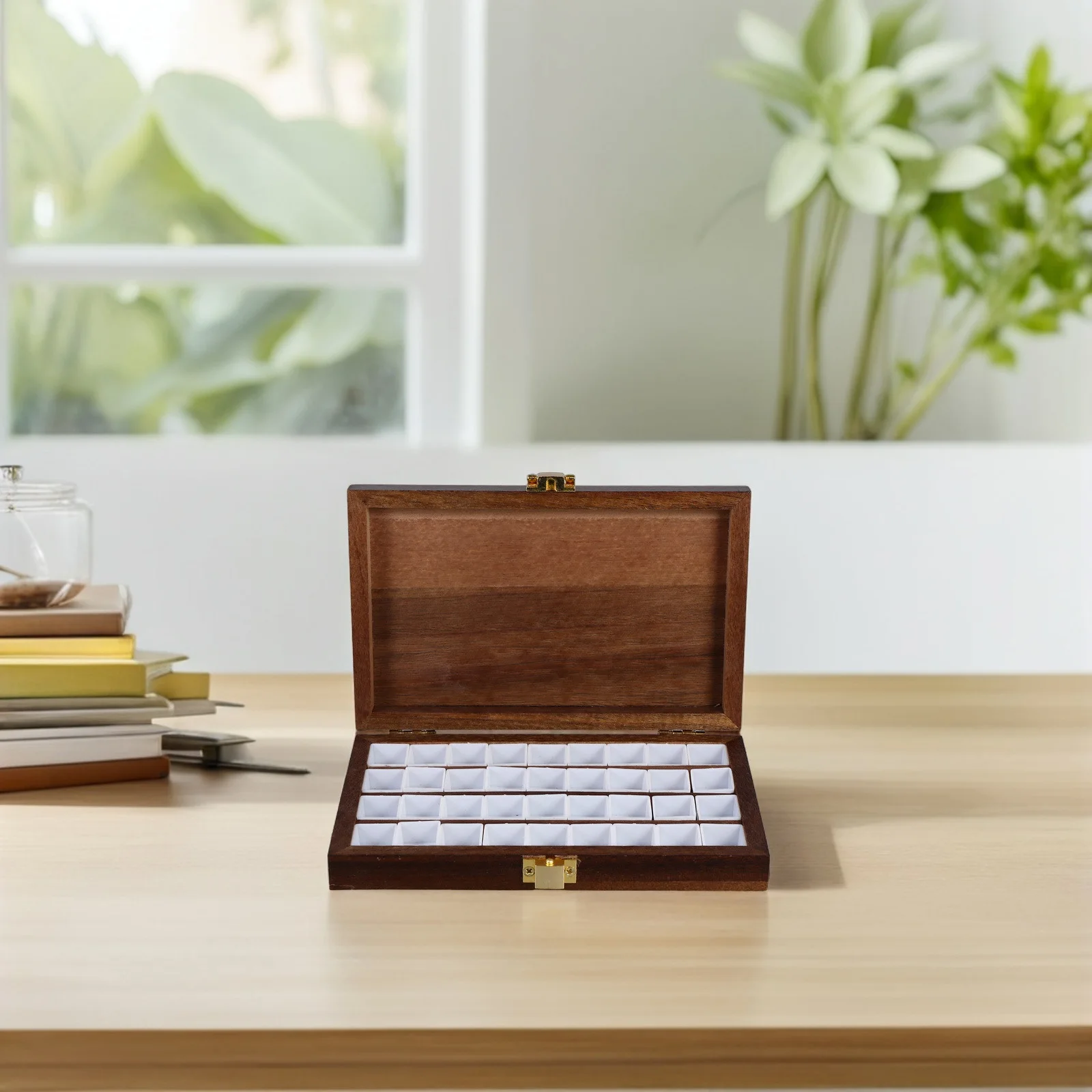 1 set 1 Set Wooden Watercolor Palette Box 36 Grids Portable Lightweight Empty Mixing Tray For Artists Outdoor Sketching Reusable
1 set 1 Set Wooden Watercolor Palette Box 36 Grids Portable Lightweight Empty Mixing Tray For Artists Outdoor Sketching Reusable