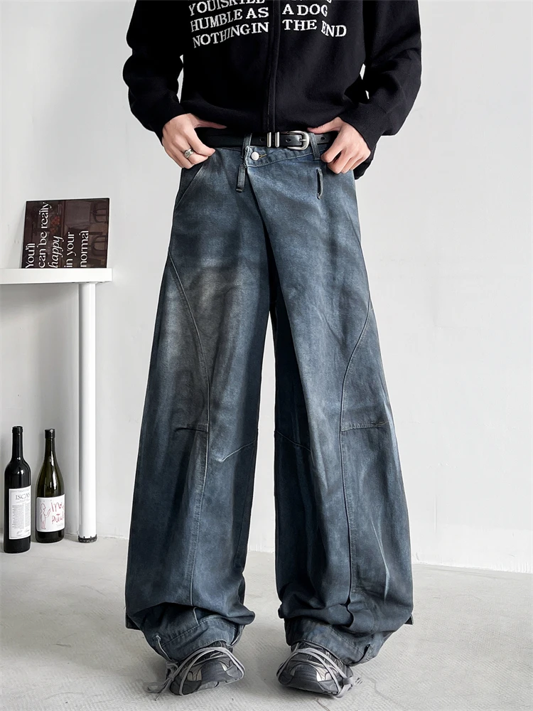 Cleanfit Men's Distressed Washed Denim Jeans Spring Design High Street Wide Leg Pants Vintage Faded Effect Straight Cut Trousers
Cleanfit Men's Distressed Washed Denim Jeans Spring Design High Street Wide Leg Pants Vintage Faded Effect Straight Cut Trousers